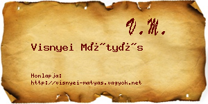 Visnyei Mátyás névjegykártya