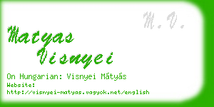matyas visnyei business card